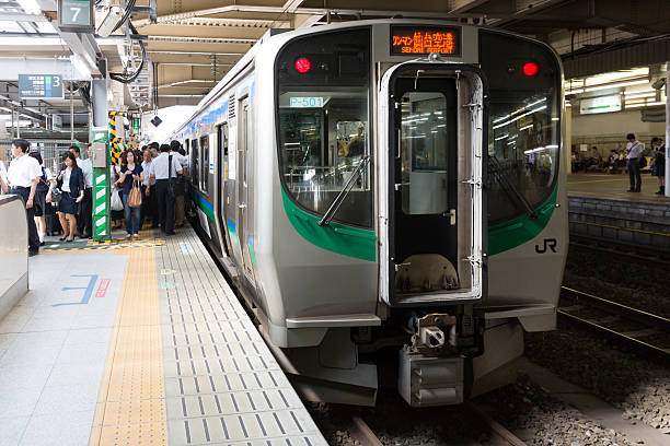 Sendai, Japan - July 15, 2014 : Passengers at the Sendai Station. It is located in Miyagi Prefecture, Japan. The Sendai Airport Line provides a link from the airport to Sendai Station in 17 minutes.