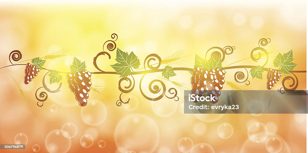 Ripe grape fruit and corn illustration Agriculture stock vector