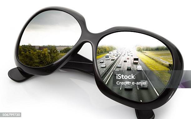The Road Through Glasses Stock Photo - Download Image Now - Looking Through Window, Eyeglasses, Lens - Eye