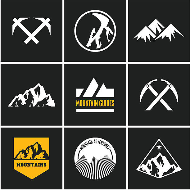 ilustrações de stock, clip art, desenhos animados e ícones de montanhas vector. escalada - sunset winter mountain peak european alps