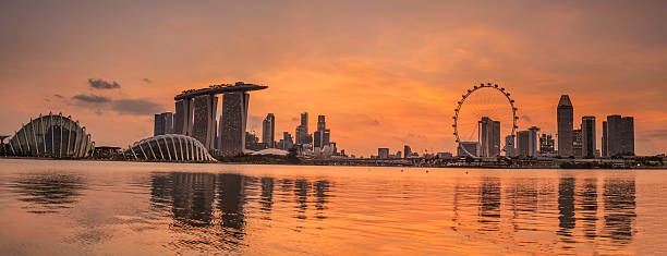 istock Silhouette Sunset at Singapore 506800535