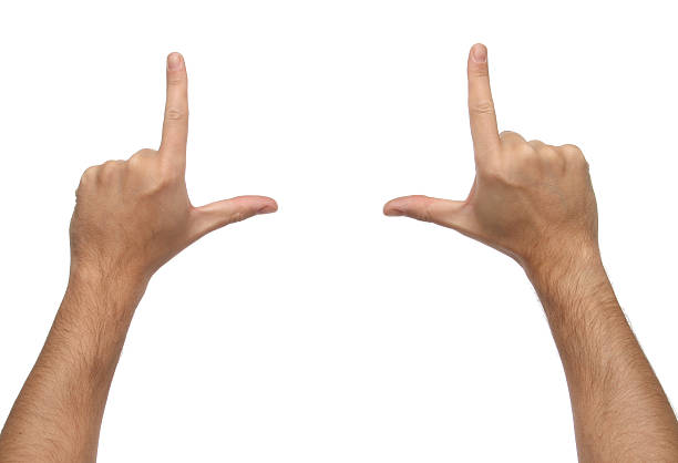 istock Male hands framing composition. Isolated on white background 506800817