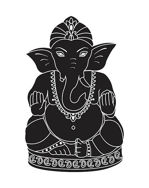 ilustraciones, imágenes clip art, dibujos animados e iconos de stock de vector de de señor ganesha. - ganesha om symbol indian culture hinduism