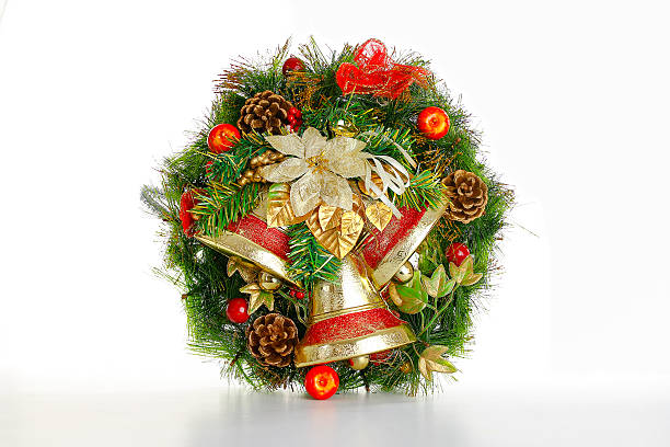 istock Christmas wreath isolated on white 506816030