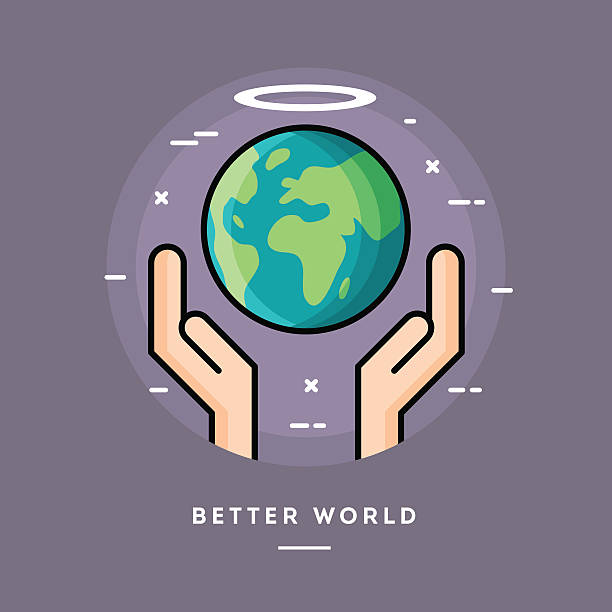 Better world, flat design thin line banner Better world, flat design thin line banner, usage for e-mail newsletters, web banners, headers, blog posts, print and more better world stock illustrations