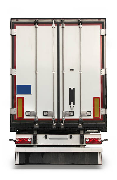 istock Back Face Big Truck isolated on white background 506821204