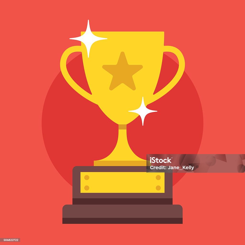 Golden cup. Modern flat design vector illustration Golden cup. Modern flat design vector illustration, quality concept for web banners, web and mobile applications, infographics. Vector icon isolated on gradient background Trophy - Award stock vector