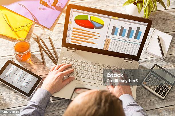 Marketing Graph Statistics Digital Analysis Finance Concept Stock Photo - Download Image Now