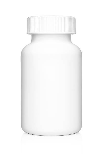 istock White plastic medical container for pills isolated 506825034