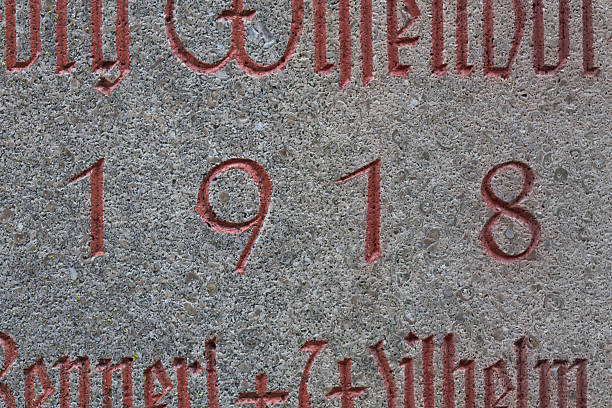Year 1918 carved in stone