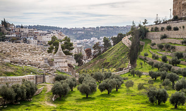 Tomb of Absalom, Jerusalem Tomb of Absalom with a conical roof, at the foot of the Mount of Olives. Kidron Valley in Jerusalem, Israel kidron valley stock pictures, royalty-free photos & images