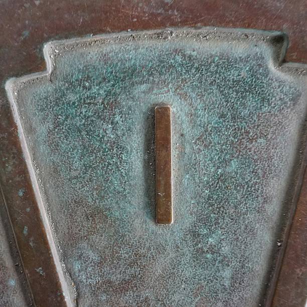 istock Old Aged Copper Patina Text Writing Capital Letter I 506826140