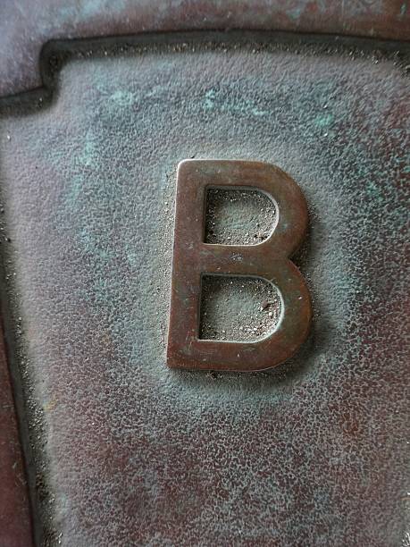 istock Old Aged Copper Patina Text Writing Capital Letter B 506826236