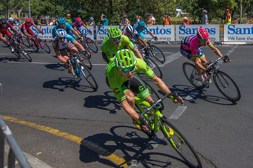 Adelaide Australia January 24 2016 The Tour Down Under races through the city streets of Adelaide