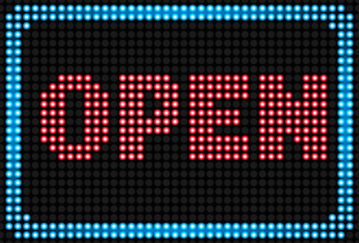 Illustration of Open neon sign background