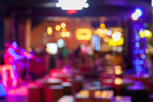 Blurred background – bar and restaurant at night