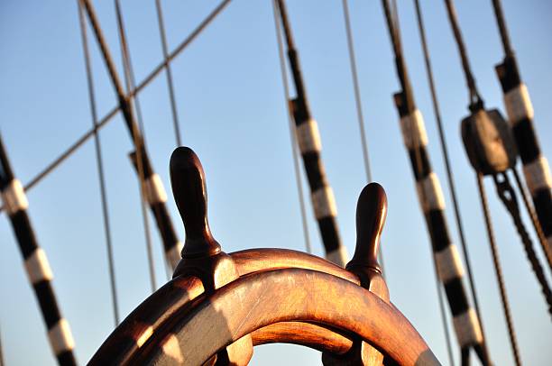 Ship wheel stock photo