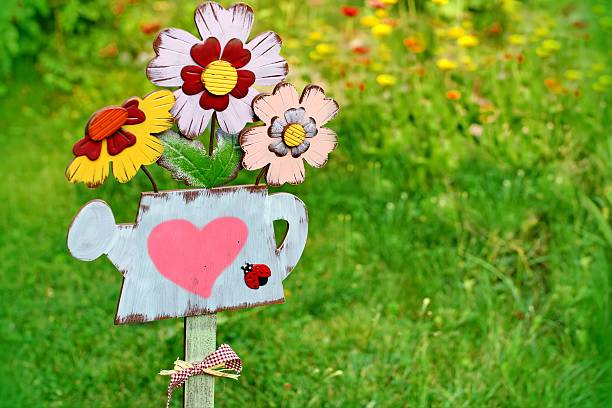 istock Love Heart on a wooden watering can 506841033