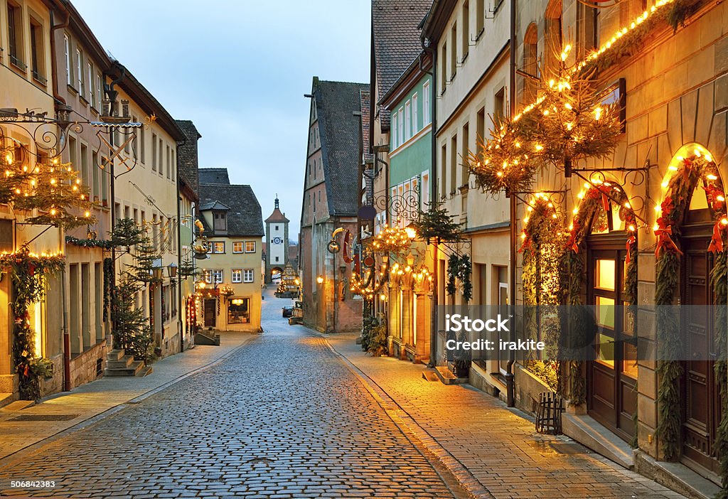 Rothenburg ob der Tauber Rothenburg ob der Tauber is one of the most beautiful and romantic villages in Europe, Franconia region of Bavaria, Germany. Christmas Stock Photo