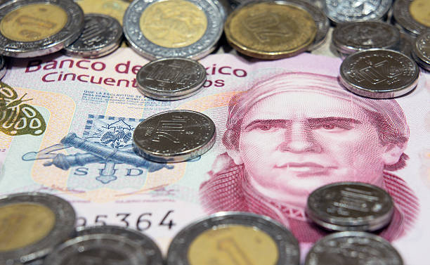 Mexican pesos stock photo