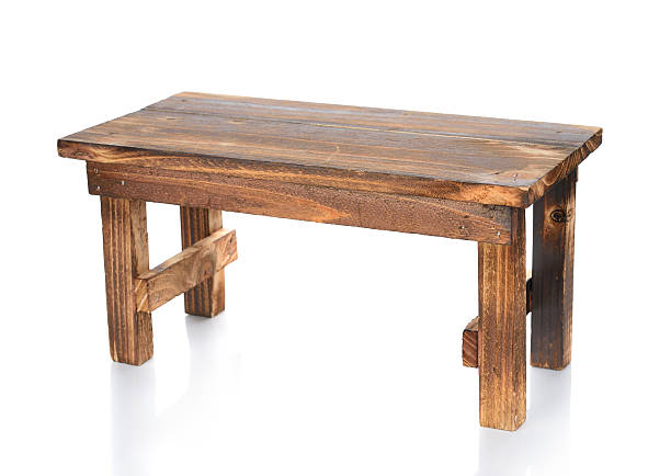 istock Wooden table isolated on white background 506844526
