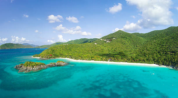 istock high angle panoramic shot of Trunk Bay, St.John, USVI 506845505