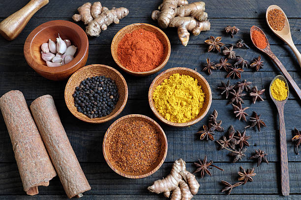 istock Colorful spice powder, chilli, pepper, turmeric, cashew 506848268