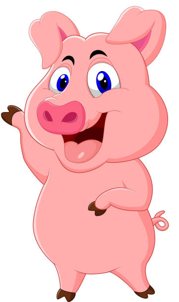 Cute Pig Cartoon Stock Illustration - Download Image Now - Cartoon, Pig,  Agriculture - iStock