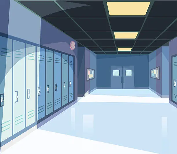 Vector illustration of School Hallway