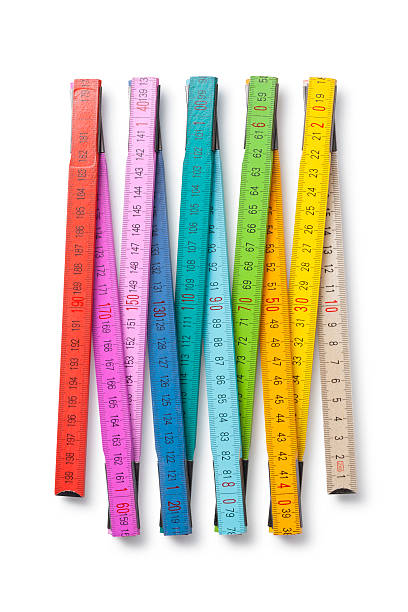 couleur mètre pliant - folding ruler photos et images de collection