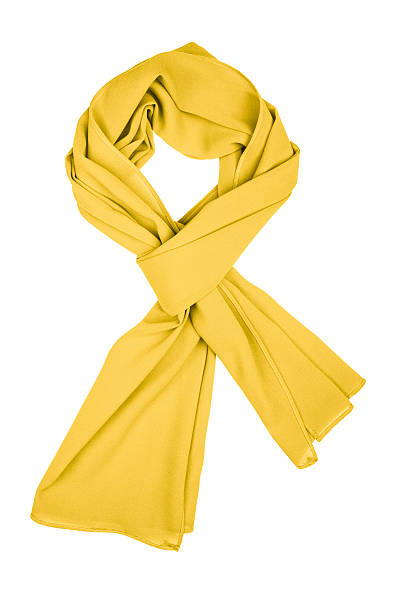 istock Silk scarf. Yellow silk scarf isolated on white background 506858164