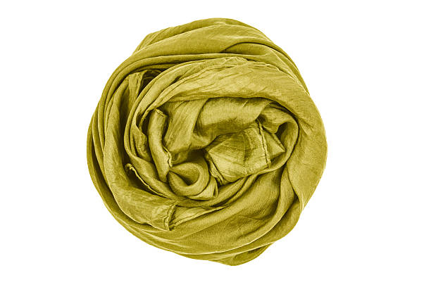 istock Silk scarf. Yellow silk scarf isolated on white background 506858280