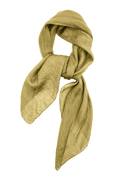 istock Silk scarf. Yellow silk scarf isolated on white background 506858404