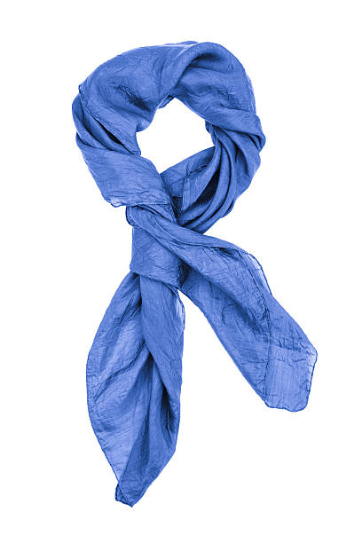 Silk scarf. Blue silk scarf isolated on white background
