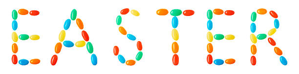 istock easter lettering made of multicolored candies isolated on white 506859538
