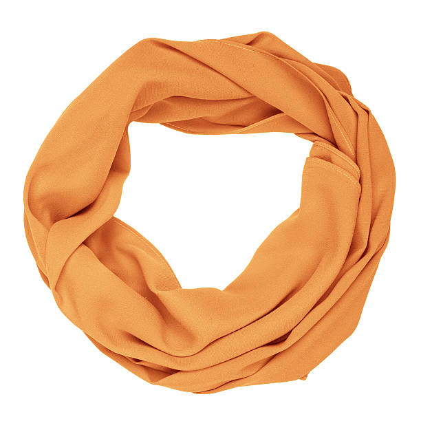 istock Silk scarf. Orange silk scarf isolated on white background 506859594