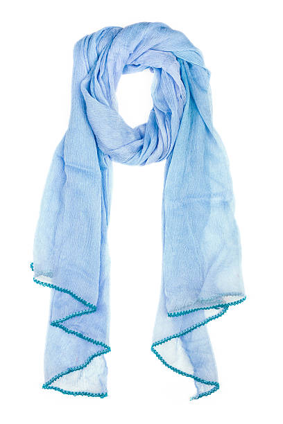 istock Silk scarf. Blue silk scarf isolated on white background 506860028