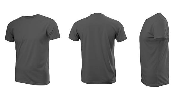 istock Dark grey man's T-shirt with short sleeves 506860036