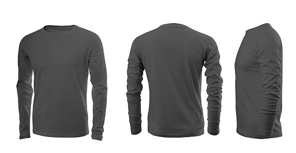 istock Dark grey men's T-shirt with long sleeves 506860132