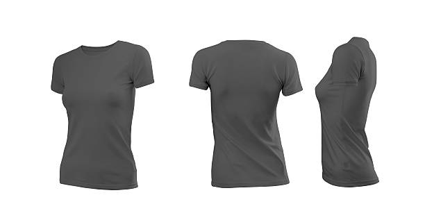 istock Dark grey woman's T-shirt with short sleeves 506860148