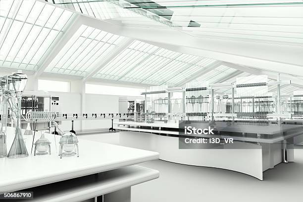 Modern Clean Research Laboratory Stock Photo - Download Image Now - Laboratory, Modern, White Color