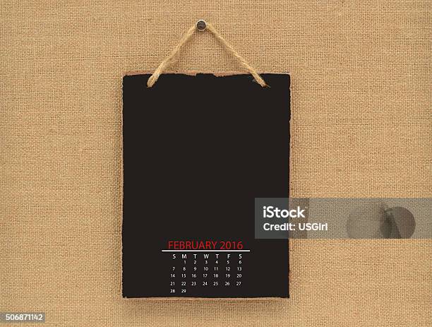 Blackboard Calendar Stock Photo - Download Image Now - 2016, Calendar, Chalkboard - Visual Aid
