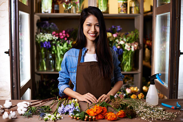 istock Flower shop owner 506873224