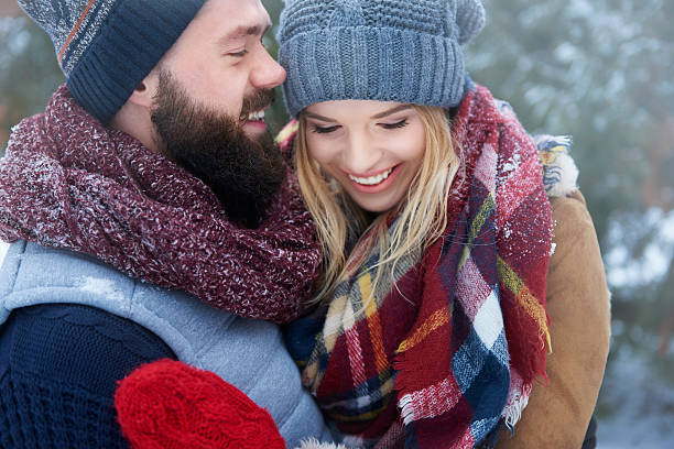 istock Happy couple in winter day 506873606