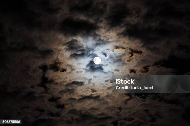 Moon Shining In The Clouds Stock Photo - Download Image Now - Adventure, Cloud - Sky, Glamour