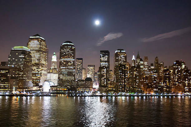 istock Financial District in New York at night 506878852