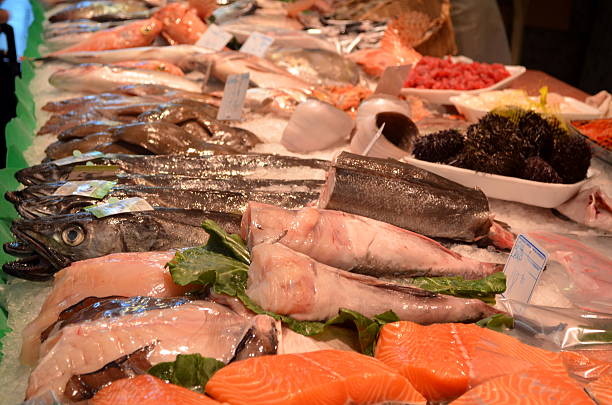istock Fresh Fish at the market displayed on ice 506881008