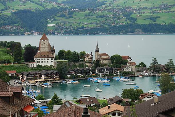 istock Looking down upon a quaint village 506881692