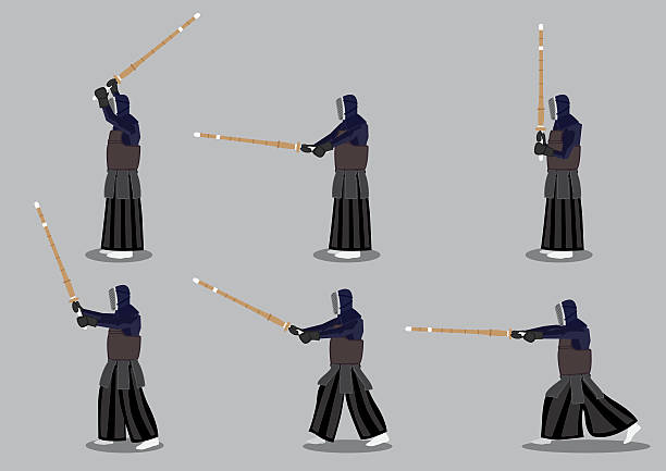 분재 검도 무술 벡터 아이콘 세트 - practitioners stock illustrations