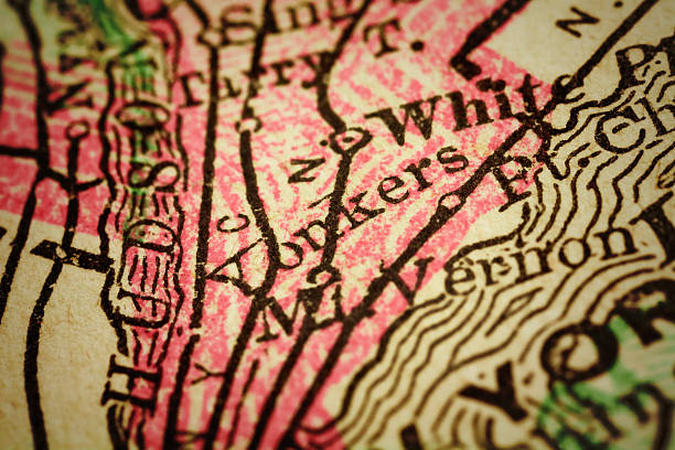 istock Yonkers, New York on an Antique map 506883330